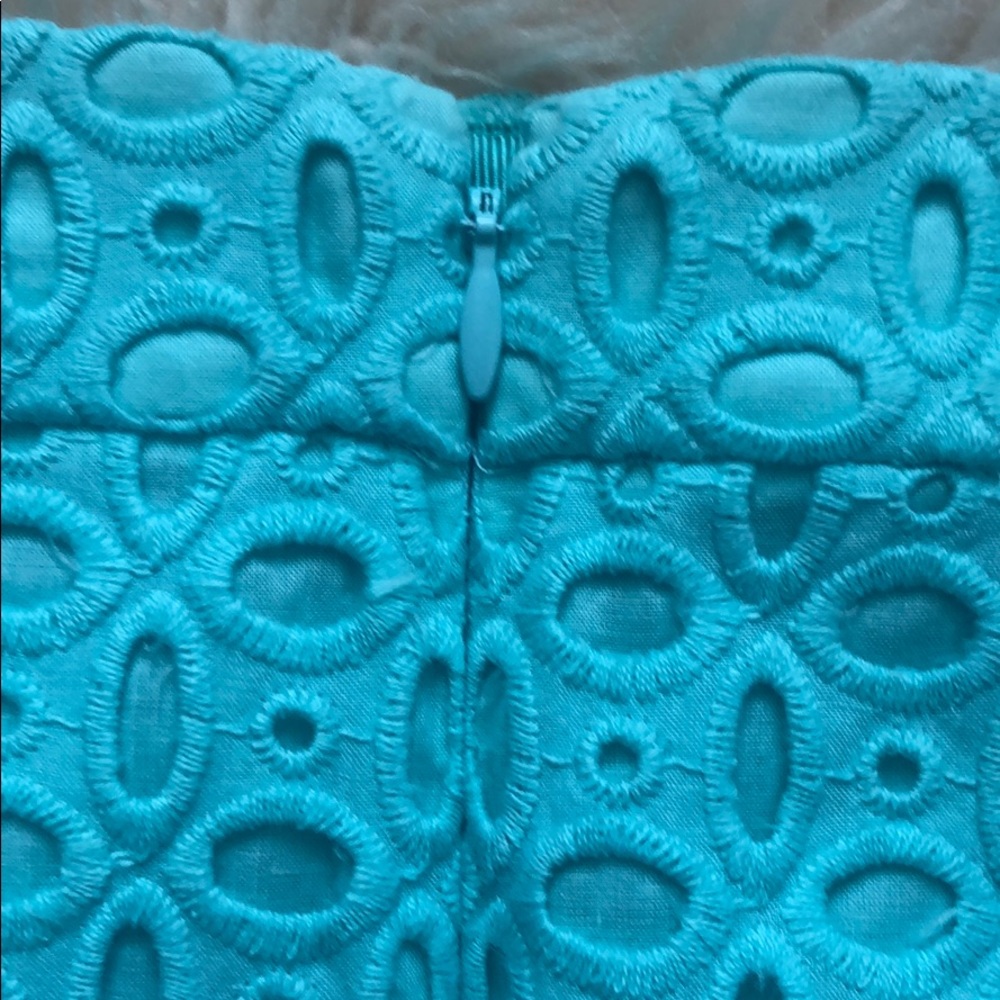 NWT! J. Crew Aqua Blue Eyelet Skirt! - Picture 4 of 5